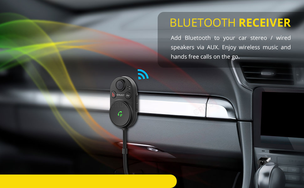 Crust CS40 2-in-1 Bluetooth Transmitter and Receiver for Car, TV, PC and more